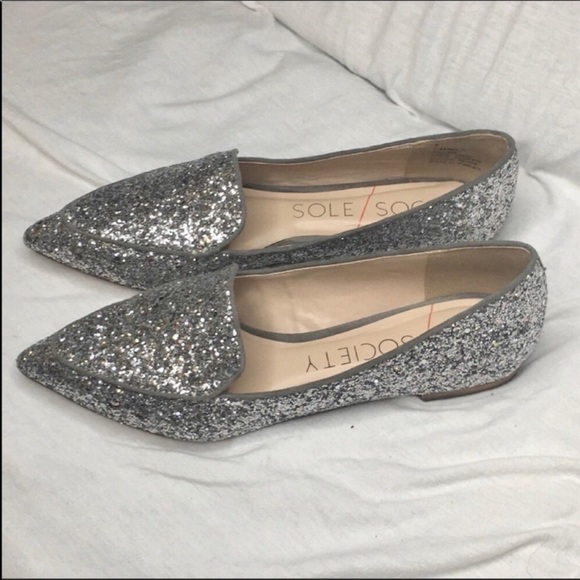 SOLE SOCIETY Cammila Silver "HiFive Glitter" - Picture 4 of 8